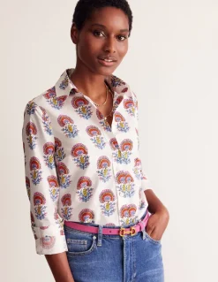 Sienna Cotton Shirt-Ivory,Passion Bud-Boden Hot