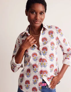 Sienna Cotton Shirt-Ivory,Passion Bud-Boden Hot