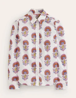 Sienna Cotton Shirt-Ivory,Passion Bud-Boden Hot