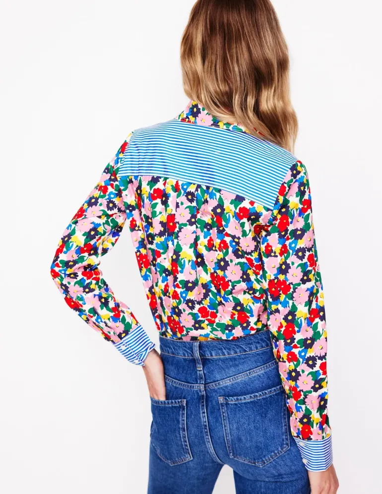 Sienna Cotton Shirt-Multi, Painterly Meadow-Boden Sale