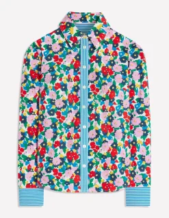 Sienna Cotton Shirt-Multi, Painterly Meadow-Boden Sale