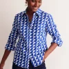 Sienna Cotton Shirt-Sapphire Blue, Birdie-Boden Flash Sale