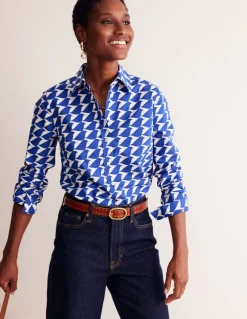 Sienna Cotton Shirt-Sapphire Blue, Birdie-Boden Flash Sale