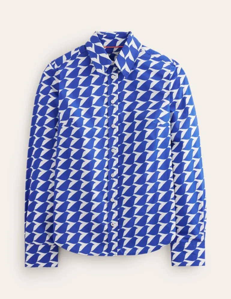 Sienna Cotton Shirt-Sapphire Blue, Birdie-Boden Flash Sale