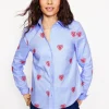 Sienna Embroidered Shirt-Blue Oxford, Hearts-Boden Online