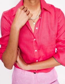 Sienna Linen Shirt-Camelia Pink-Boden Store