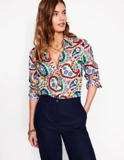 Sienna Linen Shirt-Multi Meadow Pasiley-Boden Discount