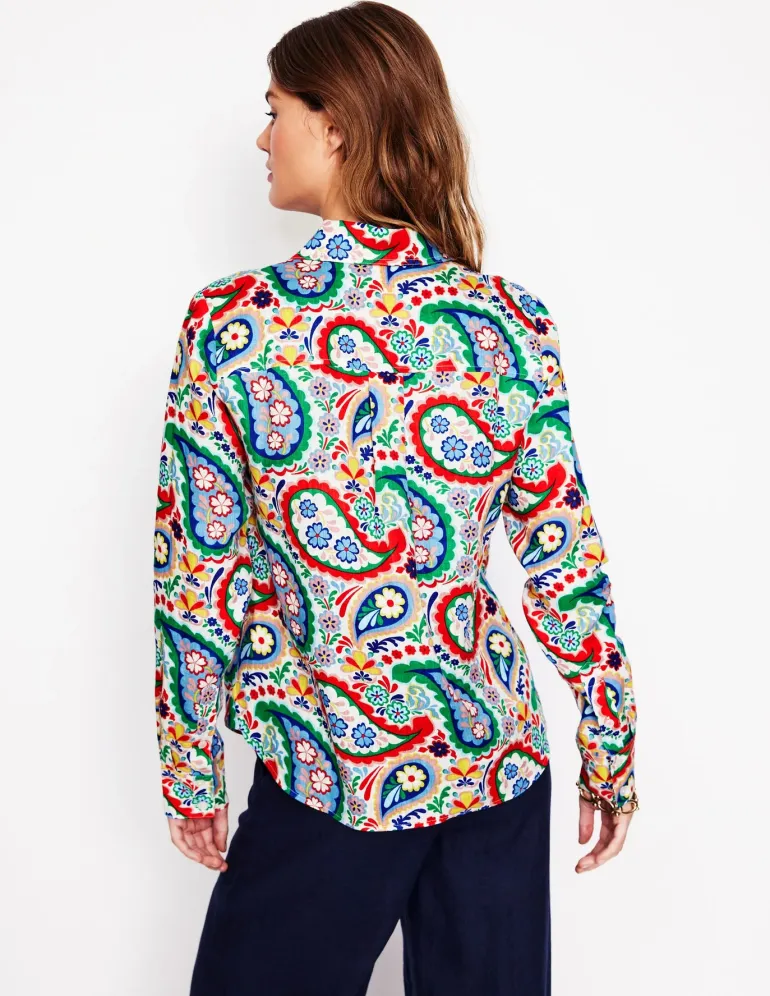 Sienna Linen Shirt-Multi Meadow Pasiley-Boden Discount
