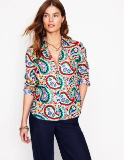 Sienna Linen Shirt-Multi Meadow Pasiley-Boden Discount