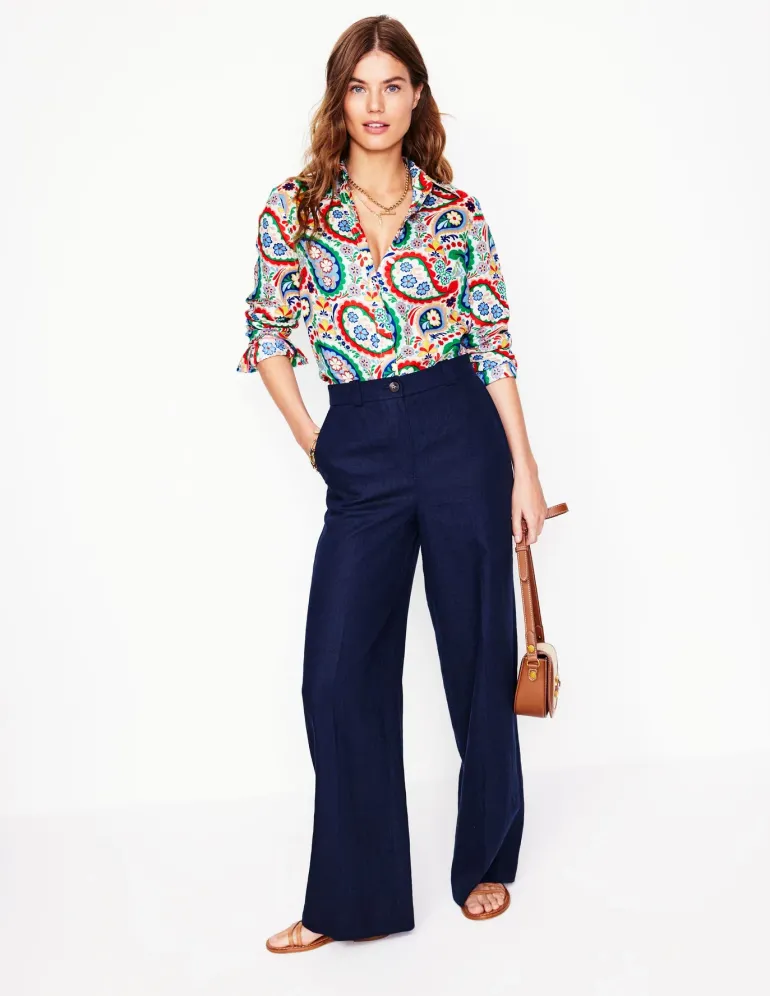 Sienna Linen Shirt-Multi Meadow Pasiley-Boden Discount