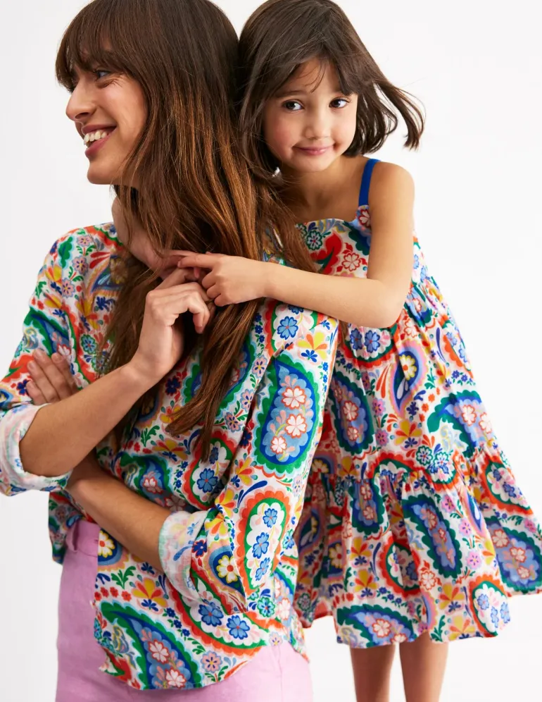 Sienna Linen Shirt-Multi Meadow Pasiley-Boden Discount