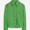 Sienna Linen Shirt-Paradise Green-Boden Best