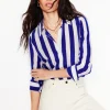 Sienna Silk Shirt-Bright Blue Wide Stripe-Boden Store