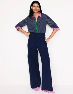 Sienna Silk Shirt-French Navy, Spots-Boden Online