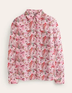 Sienna Silk Shirt-Ivory, Fantastical-Boden Cheap