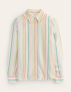 Sienna Silk Shirt-Ivory, Multi Stripe-Boden Cheap