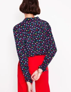 Sienna Silk Shirt-Multi, Abstract Dot-Boden Best