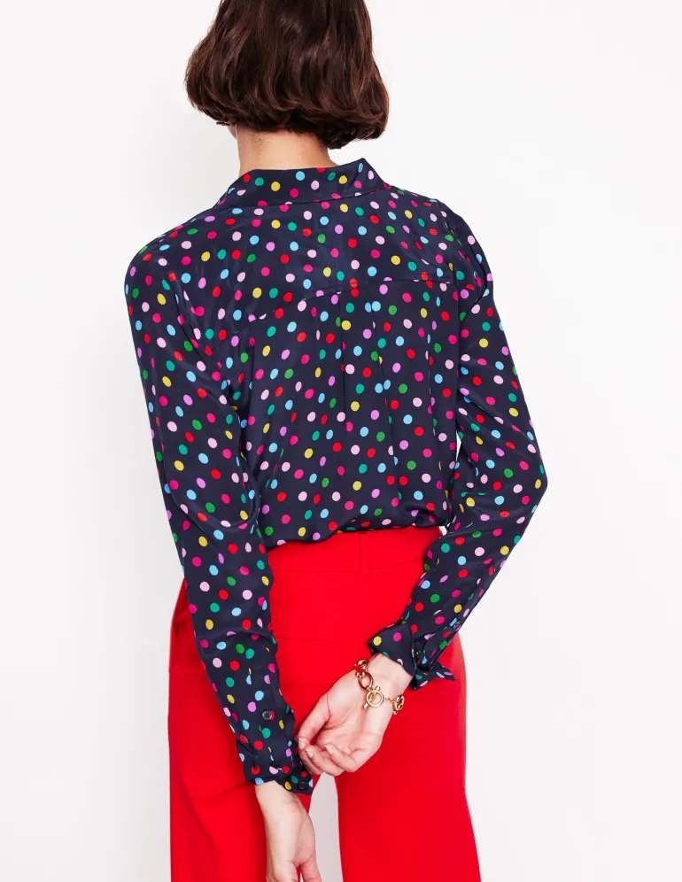 Sienna Silk Shirt-Multi, Abstract Dot-Boden Best