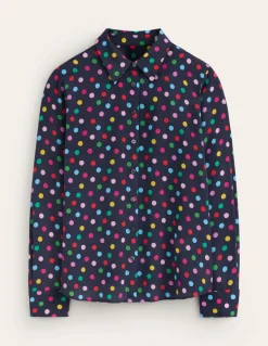 Sienna Silk Shirt-Multi, Abstract Dot-Boden Best