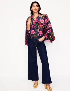 Sienna Silk Shirt-Multi, Blossom Flourish-Boden Outlet