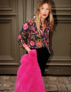 Sienna Silk Shirt-Multi, Blossom Flourish-Boden Outlet