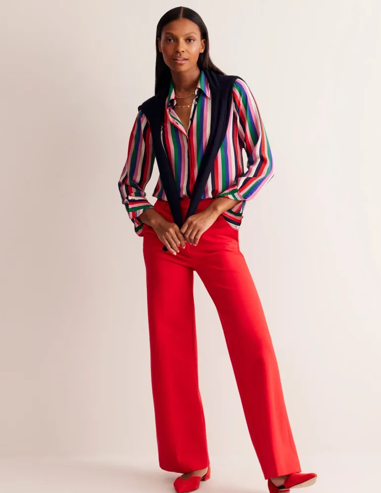 Sienna Silk Shirt-Rainbow Stripe-Boden Clearance