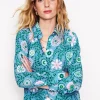 Sienna Silk Shirt-Vintage Blue, Meadow Vine-Boden Sale