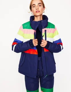Ski Jacket-Rainbow Stripe-Boden Fashion