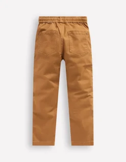 Slim Pull On Trousers-Butterscotch Brown-Boden New