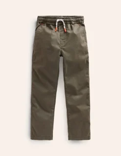 Slim Pull On Trousers-Classic Khaki-Boden Online