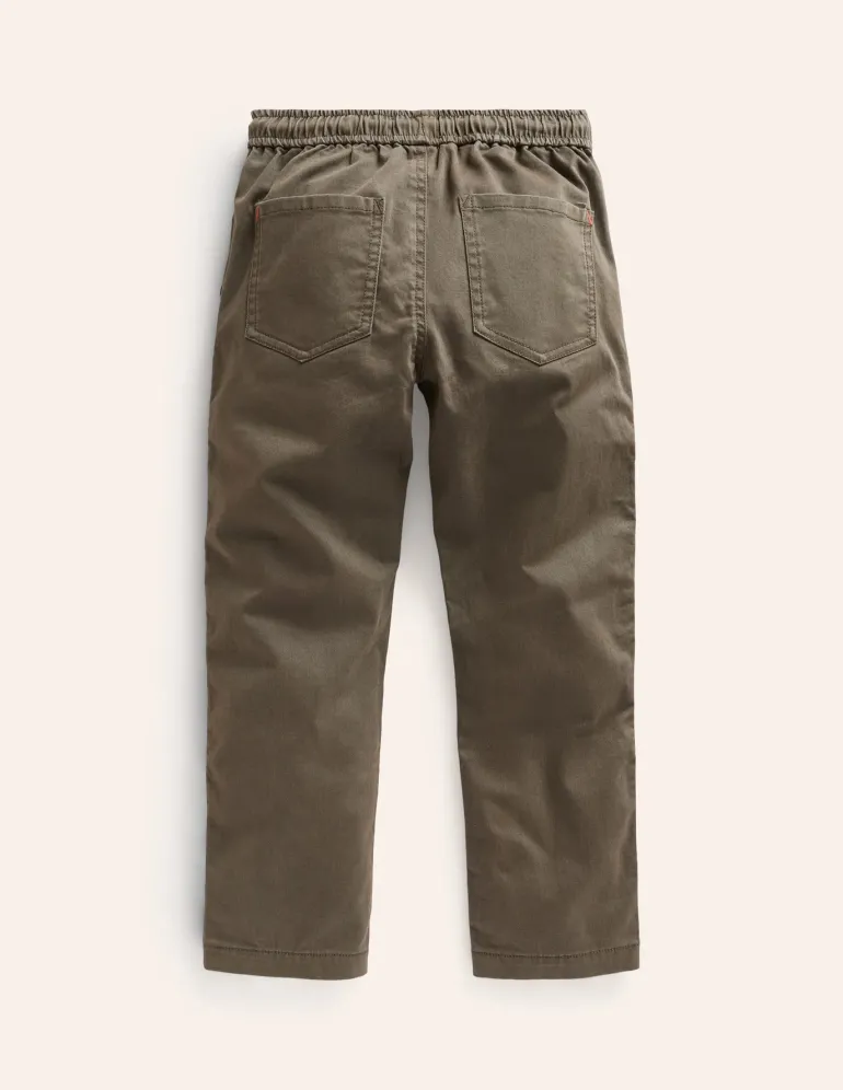 Slim Pull On Trousers-Classic Khaki-Boden Online