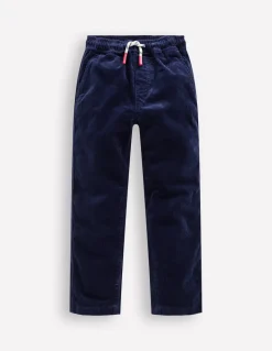 Slim Pull On Trousers-College Navy Cord-Boden Clearance