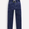 Slim Pull On Trousers-College Navy Twill-Boden New