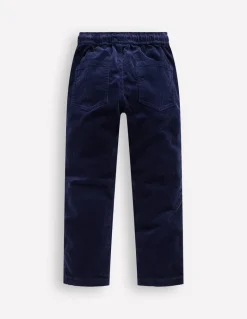 Slim Pull On Trousers-College Navy Cord-Boden Clearance