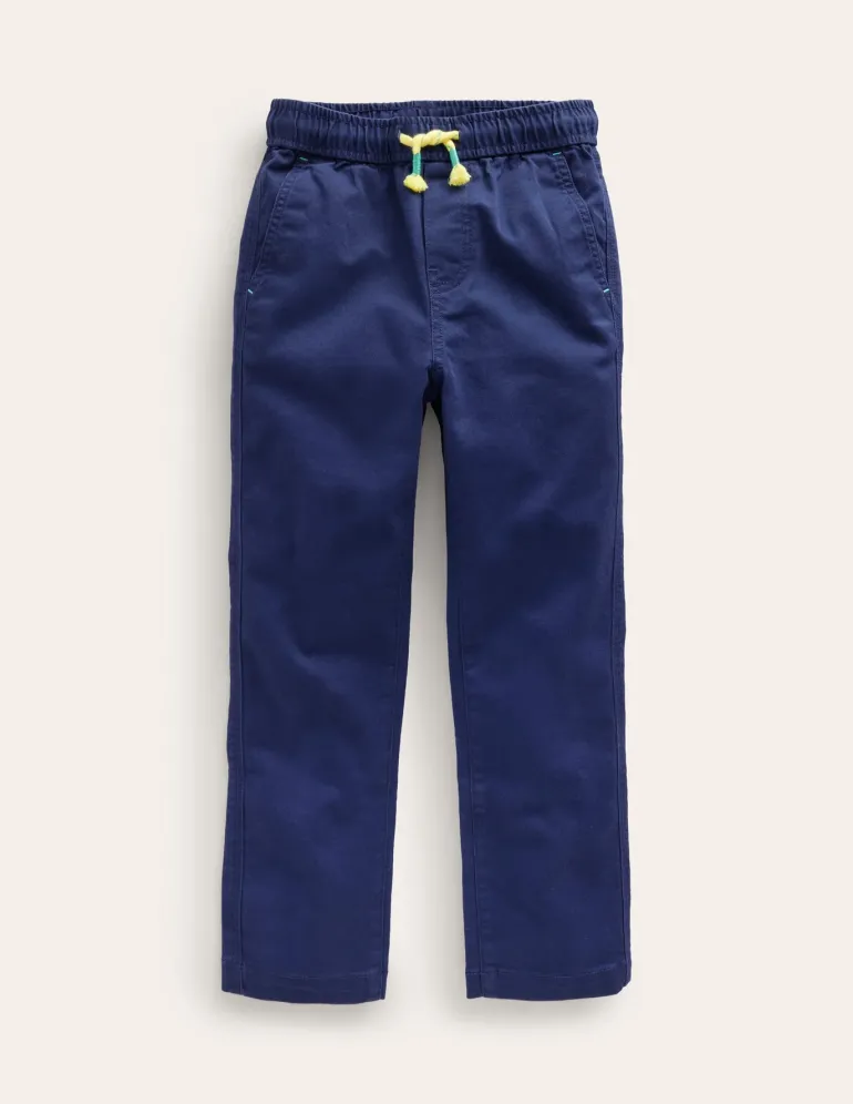 Slim Pull-On Pants-College Navy-Boden New