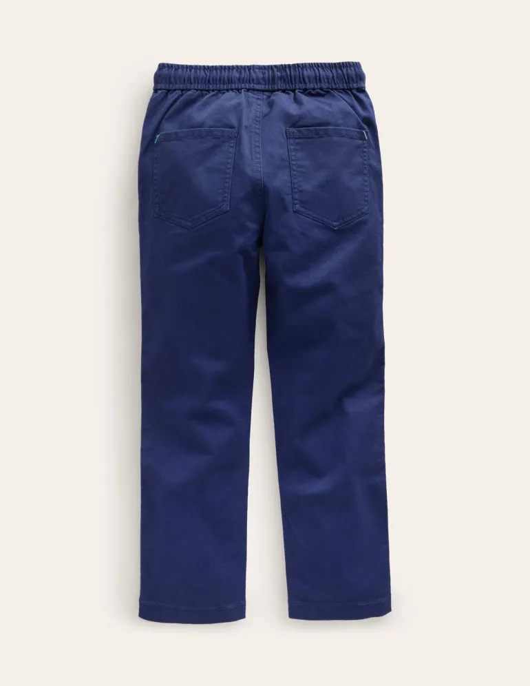 Slim Pull-On Pants-College Navy-Boden New