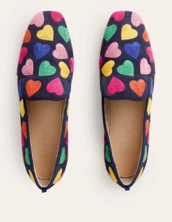 Slipper Cut Loafer-Multi Navy Hearts-Boden Store