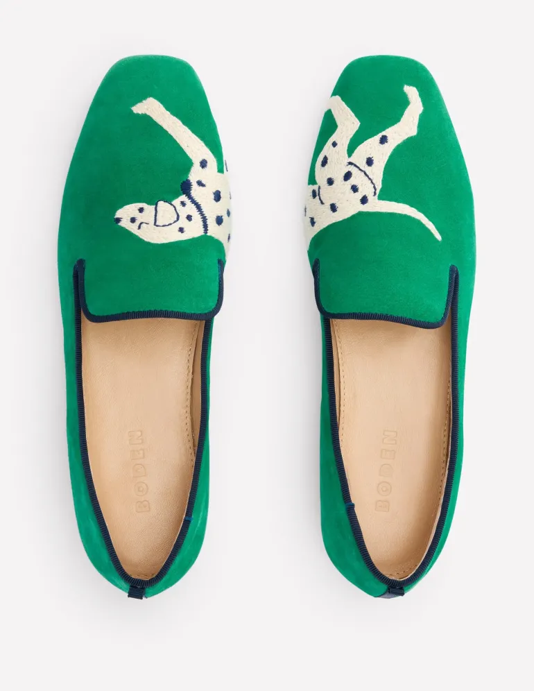Slipper Cut Loafer-Rich Emerald, Dog-Boden Outlet