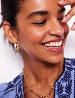 Small Hammered Hoop Earrings--Boden Store
