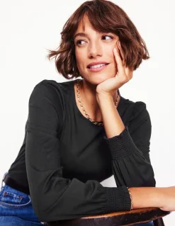 Smocked Cuff Supersoft Top--Boden Shop