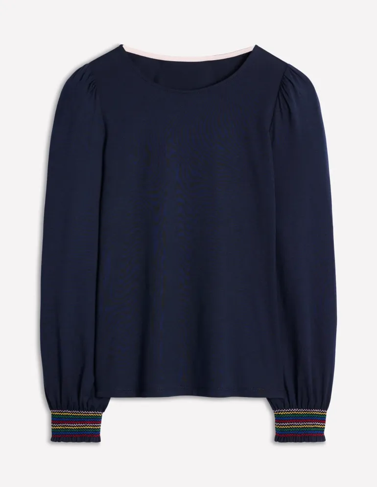 Smocked Cuff Supersoft Top--Boden Best Sale