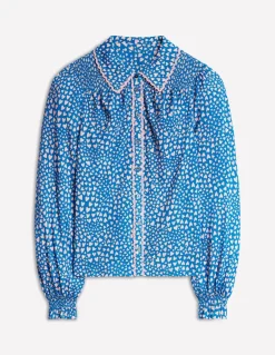 Smocked Jersey Shirt-Gallery Blue, Heart Cluster-Boden Hot
