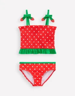 Smocked Tankini Set-Jam Red Strawberry-Boden Discount
