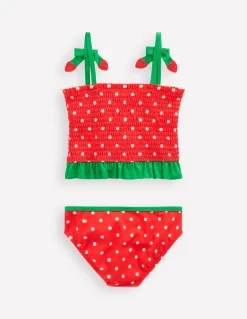 Smocked Tankini Set-Jam Red Strawberry-Boden Discount
