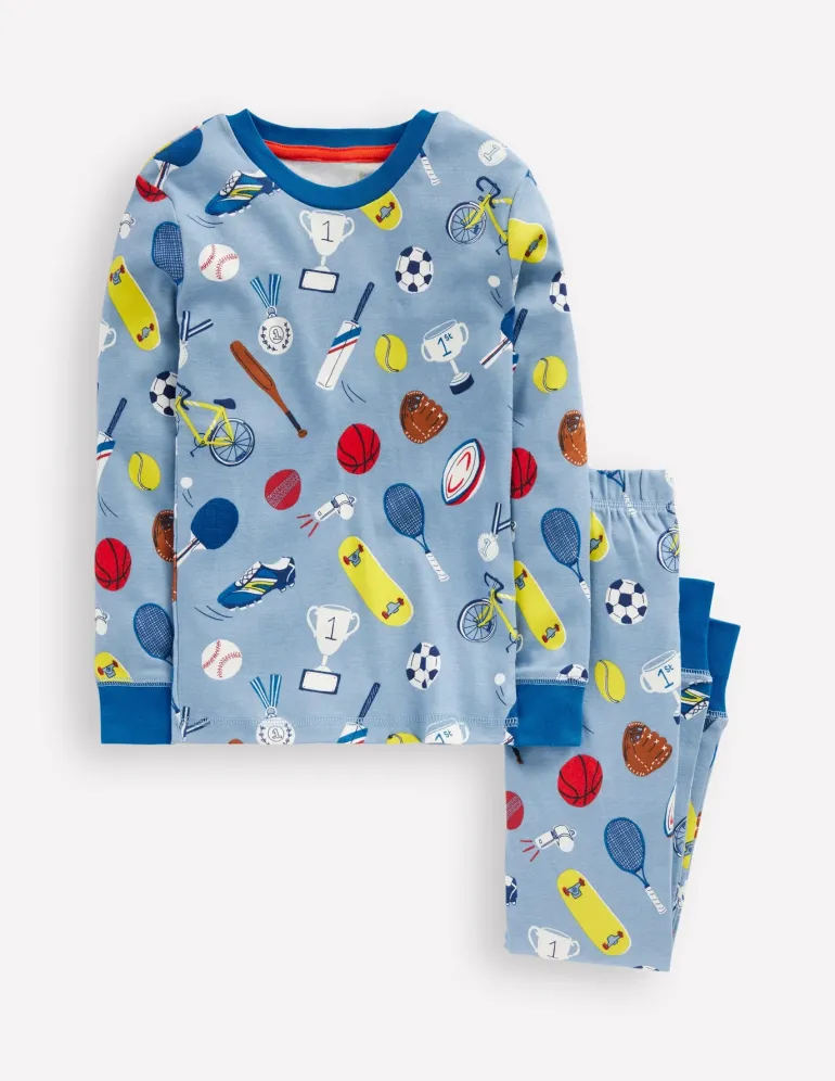 Snug Glow-In-The-Dark Pajamas-Blue Sport-Boden Shop