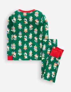Snug Glow-In-The-Dark Pajamas-Christmas Trees-Boden Cheap