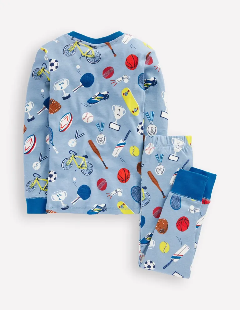 Snug Glow-In-The-Dark Pajamas-Blue Sport-Boden Shop