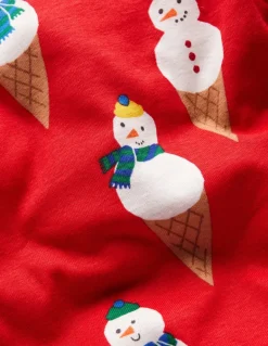 Snug Glow-In-The-Dark Pajamas-Poppy Red Snow Cones-Boden Discount