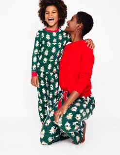Snug Glow-In-The-Dark Pajamas-Christmas Trees-Boden Cheap