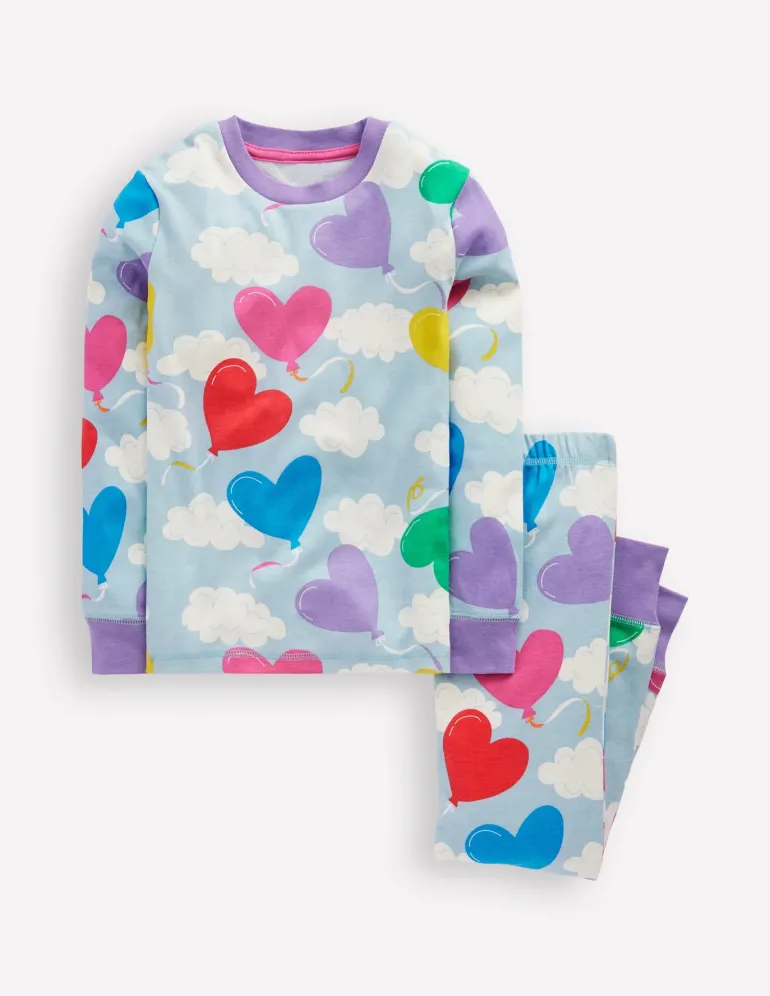 Snug Glow-In-The-Dark Pyjamas-Misty Blue Balloon Sky-Boden Cheap